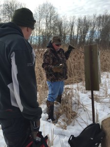 Bruce at Abrams Site Wood Duck Box Checking