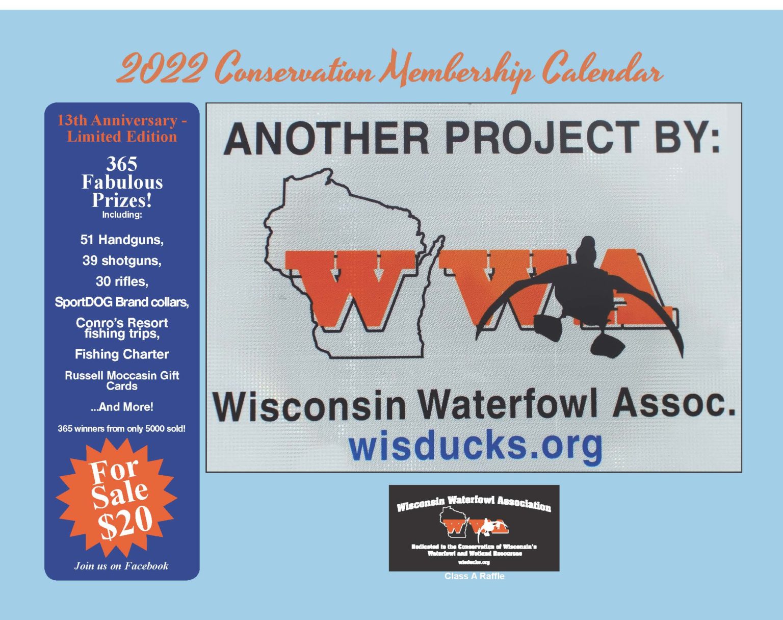 WWA Calendar Raffle Wisconsin Waterfowl Association