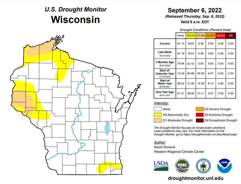 Wisconsin Drought Conditions: 2021 vs 2022 - Wisconsin Waterfowl ...