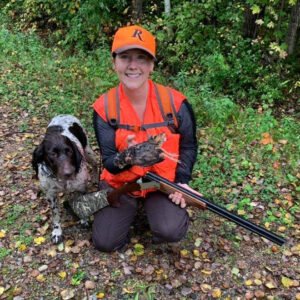 Woman and Dog Hunting